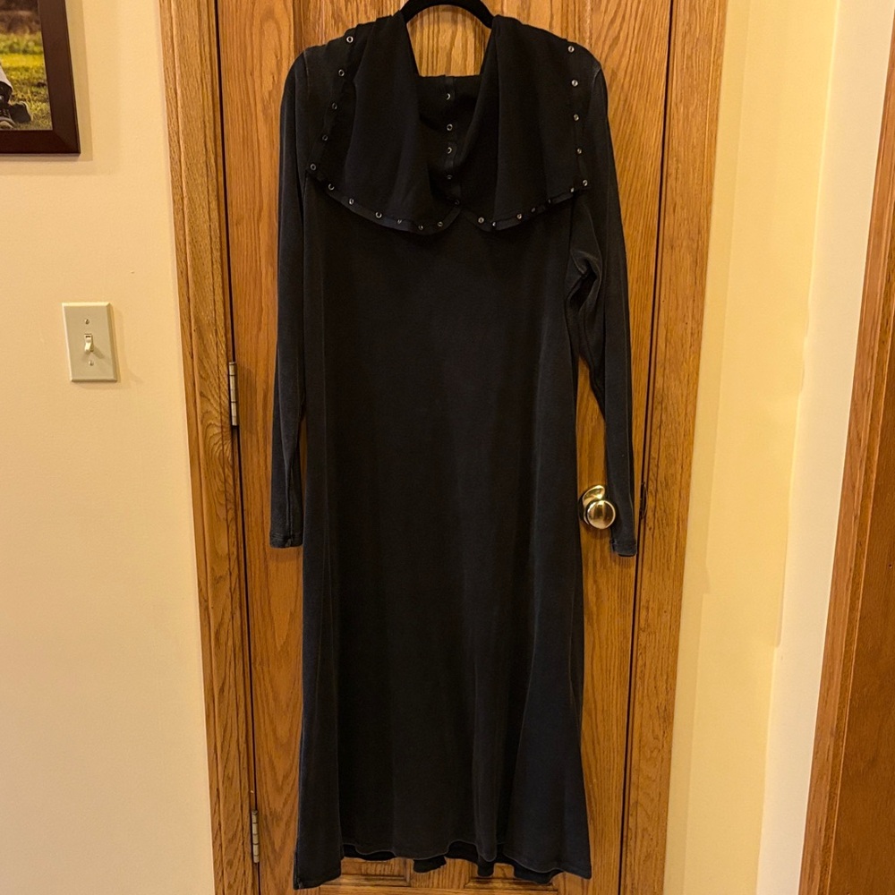 Soft Surroundings Washed Black Buttoned Duster or Dress - Picture 13 of 16